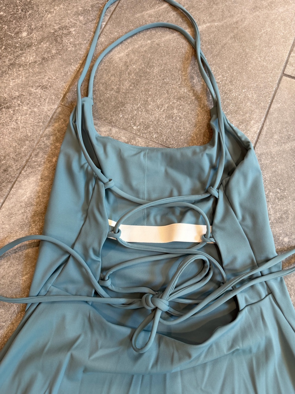 Amazon Scoop Neck Slip Dress in Dusty Blue - Picture 9 of 9